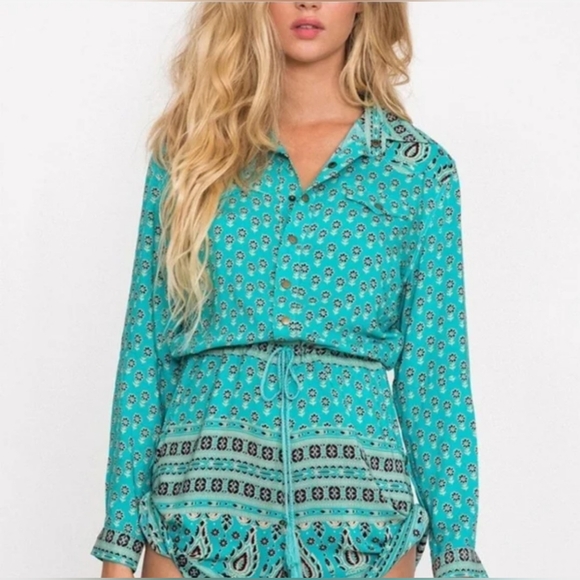 Spell Gypsiana turquoise romper - Picture 2 of 7